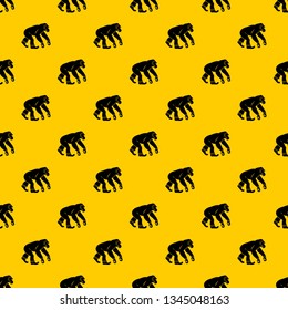 Monkey standing pattern seamless vector repeat geometric yellow for any design
