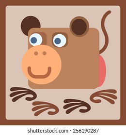 monkey stylized cartoon animal icon. Baby style