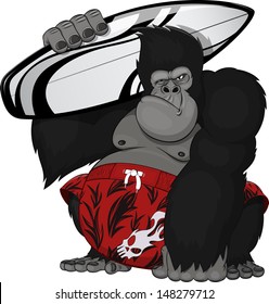 monkey with a surfboard