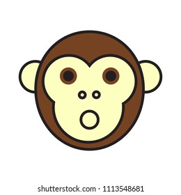 Monkey is surprised. Vector illustration