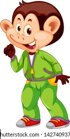 A monkey with sweatsuit illustration