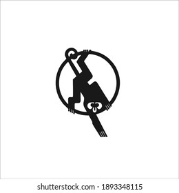 Monkey Symbol Logo. Vector Illustration.