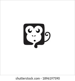 Monkey Symbol Logo. Vector Illustration.