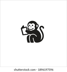 Monkey Symbol Logo. Vector Illustration.