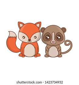 monkey tarsier with fox animals