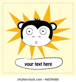 monkey with text box