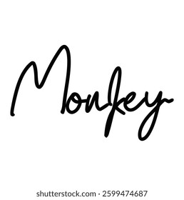 Monkey text for T-shirt and other use on white background.