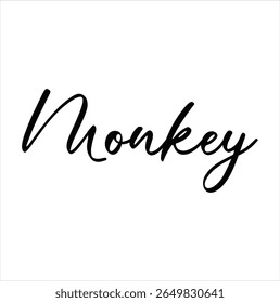 monkey text for T-shirt print and other use on white background.