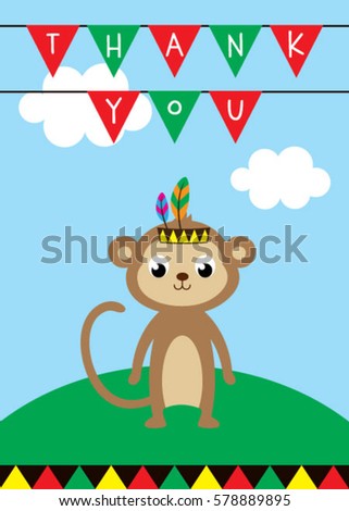 monkey thank you card