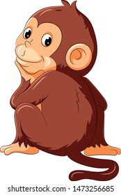 A monkey thinking and smile