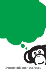 Monkey thinks about... Enter your text.