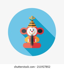 monkey toy flat icon with long shadow,eps10