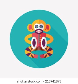 monkey toy flat icon with long shadow,eps10