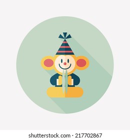 monkey toy flat icon with long shadow,eps10