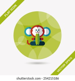 monkey toy flat icon with long shadow,eps10