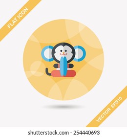 monkey toy flat icon with long shadow,eps10
