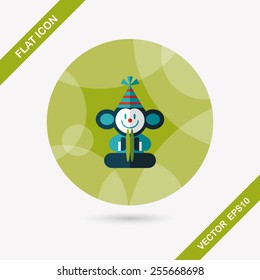 monkey toy flat icon with long shadow,eps10