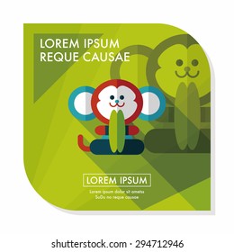 monkey toy flat icon with long shadow,eps10