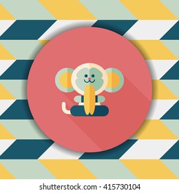 monkey toy flat icon with long shadow,eps10