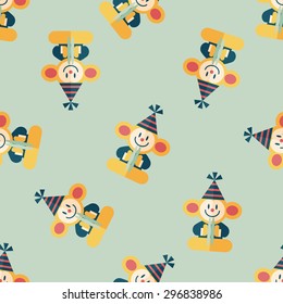 monkey toy flat icon,eps10 seamless pattern background