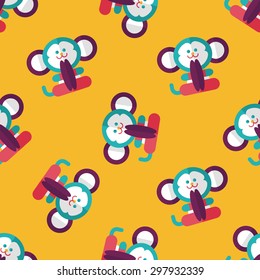 monkey toy flat icon,eps10 seamless pattern background