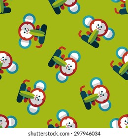 monkey toy flat icon,eps10 seamless pattern background