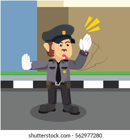 monkey traffic police illustration design