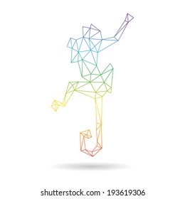 Monkey triangle shape abstract isolated on a white background, vector illustration