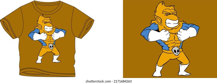 monkey t-shirt design background color is a brown and t-shirt color is a brown beautiful color and beautiful design