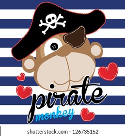 monkey / T-shirt graphics / cute cartoon characters / cute graphics for kids / Book illustrations / textile graphic