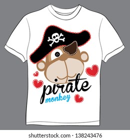 monkey / T-shirt graphics / cute cartoon characters / cute graphics for kids / Book illustrations / textile graphic