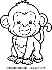 Monkey vectoe, Monkey lineart vector image