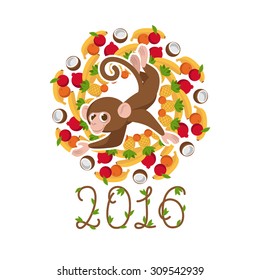 Monkey. Vector art.