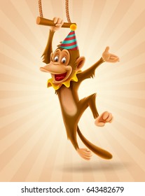 monkey vector cartoon for circus