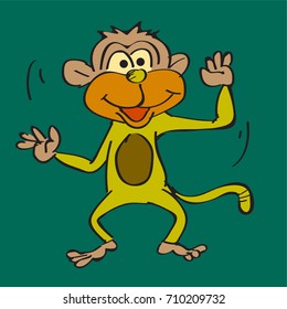 Monkey vector, drawing monkey cartoon