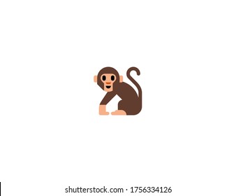 Monkey vector flat icon. Isolated monkey emoji illustration 