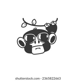 Monkey vector flat icon. Isolated monkey emoji illustration