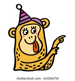 Monkey. Vector graphic art  for design.