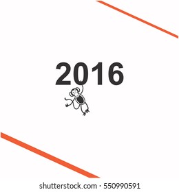 Monkey vector grey icon on white background. Monkey symbol stock   illustration. Business picture.