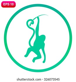 Monkey vector icon. 2016 sign.