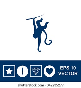 Monkey vector icon. 2016 sign.