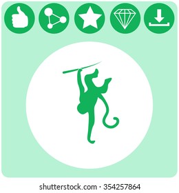 Monkey vector icon. 2016 sign.