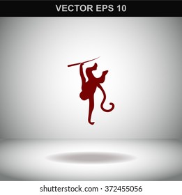 Monkey vector icon. 2016 sign.