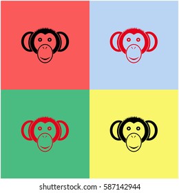 Monkey vector  icon.