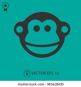 Monkey vector icon EPS 10. Chinese year zodiac symbol 2016. Simple isolated sign.