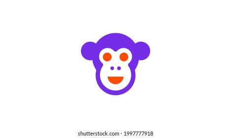 Monkey vector icon. Vector illustration Monkey Face, on a white background.