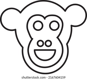 Monkey vector icon. Vector illustration Monkey Face, on a white background line art.eps
