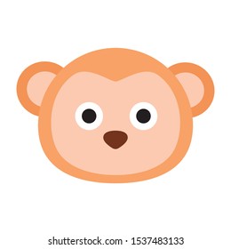 Monkey Vector Icon. Isolated Monkey Face Emoji, Emoticon, Illustration
