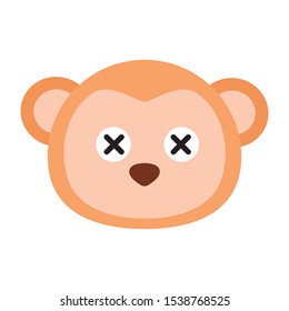 Monkey Vector Icon. Isolated Monkey Face Emoji, Emoticon, Illustration
