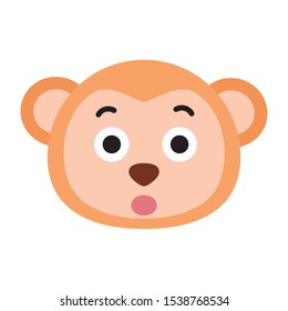 Monkey Vector Icon. Isolated Monkey Face Emoji, Emoticon, Illustration
